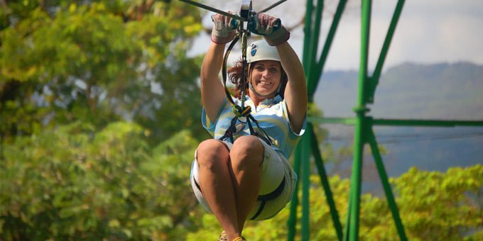 The canopy zipline is one of the most popular adventure activities in Costa Rica.