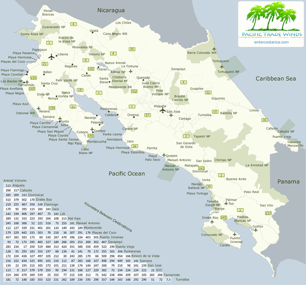 Map of Costa Rica