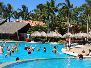 Pool aerobics is a popular activity at many Costa Rica all inclusive resorts.