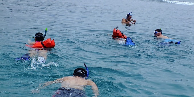 Snorkeling inside Cahuita National Park