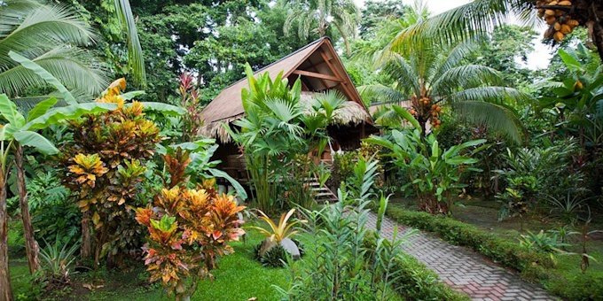 Azania Bungalows in Puerto Viejo, Costa Rica, is a tropical haven nestled amidst lush gardens and just steps away from the sparkling waters of the Caribbean Sea. This eco-friendly Caribbean-themed retreat offers a unique blend of rustic charm and modern comforts. Stay in cozy and beautifully designed bungalows, each equipped with terraces or porches that provide a tranquil space to unwind. Immerse yourself in the natural surroundings, relax by the inviting pool, or take a short walk to the pristine beaches renowned for their surf breaks and breathtaking sunsets. Indulge in delightful culinary experiences at the on-site restaurant, which offers a fusion of local and international flavors. With its sustainable practices, warm hospitality, and close proximity to the vibrant town of Puerto Viejo, Azania Bungalows is the perfect choice for a memorable and eco-conscious retreat in Costa Rica. Guests of Azania will enjoy amenities such as swimming pool with lounge chairs, Jacuzzi, restaurant, bar, tropical gardens, laundry service, hammocks, private parking, beach access, and internet service.