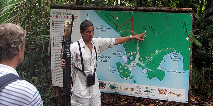 A map of Manuel Antonio National Park