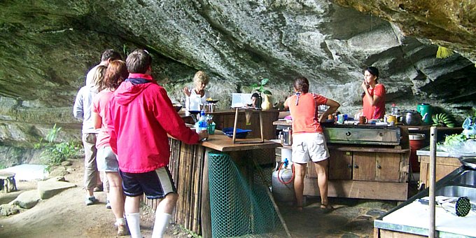 Diamante Overnight Cave Tour Kitchen