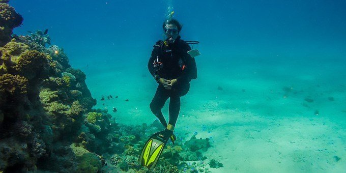 A diver at Cano Island