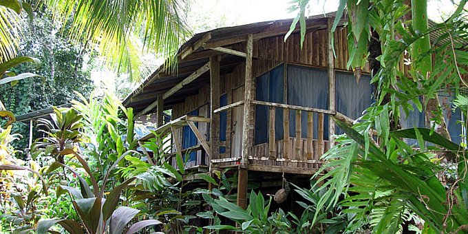 El Mirador Lodge is a rustic, budget-friendly eco-lodge overlooking Drake Bay with unparalleled views. Located just 200 meters from the ocean, hotel amenities include a restaurant that serves three meals daily and tropical gardens. There is a 25 pound per person baggage-luggage weight restriction for flight or boat to hotel.