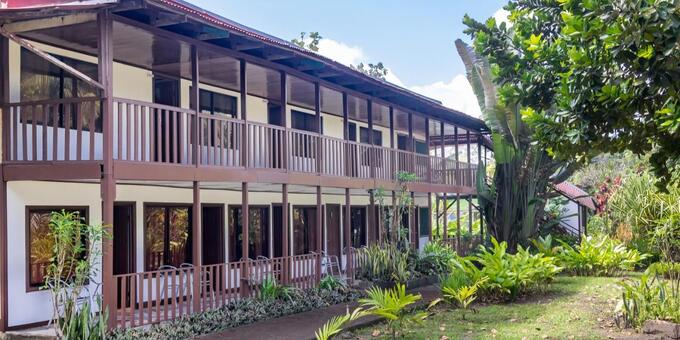 Situated in the heart of Tortuguero, just a short walk from the renowned Tortuguero National Park, the budget-friendly Hotel Tortuguero Beach offers a peaceful haven in Costa Rica's lush Limon Region. The hotel features an inviting outdoor pool and a charming terrace, allowing guests to relax amidst the natural beauty. What truly distinguishes this hotel is its sea-view restaurant, where guests can savor delectable meals with the soothing sounds of the ocean as their backdrop. Comfortable rooms, some with garden or sea views, all include private baths. Hotel amenities encompass complimentary WiFi, a tour desk, guided walking tours, canoeing, spa facilities, and massages, ensuring a fulfilling stay on the captivating Caribbean coast of Costa Rica.