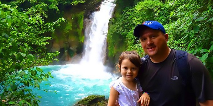 Where volcanic mineral waters collide creating a turquoise cascading 300 foot waterfall, a rare gem hidden deep within the rainforest jungle surrounding Tenorio Volcano National Park.