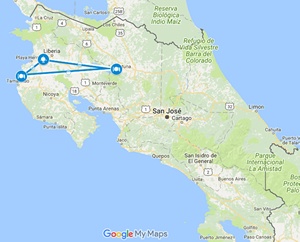 Insano Banano Inclusive Adventure Costa Rica Vacation Map