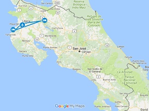 Jungle Love Costa Rica Honeymoon Vacation Map